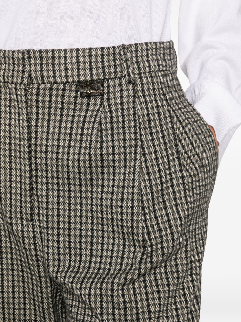 Pantaloni con motivo pied-de-poule 