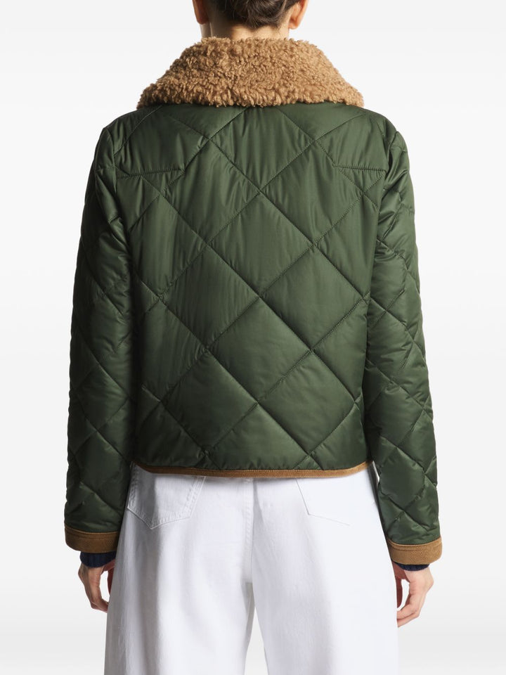 Giacca trapuntata con colletto in shearling 