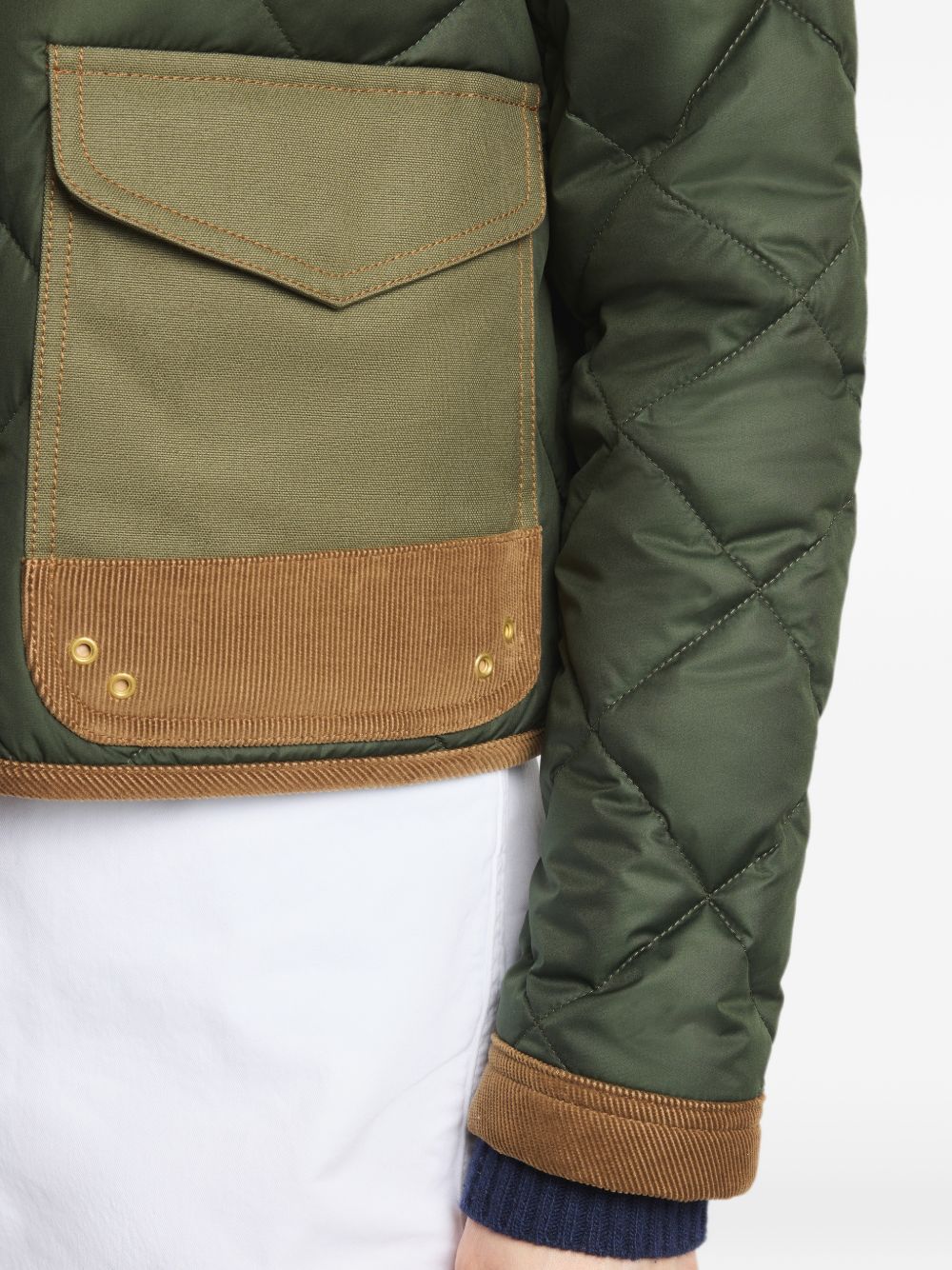 Giacca trapuntata con colletto in shearling 