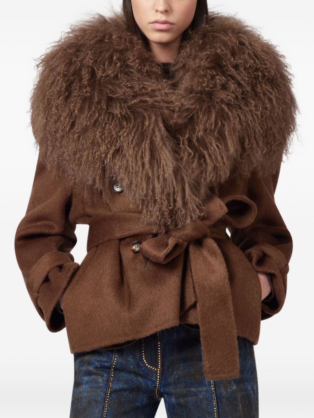 Giacca con collo shearling 
