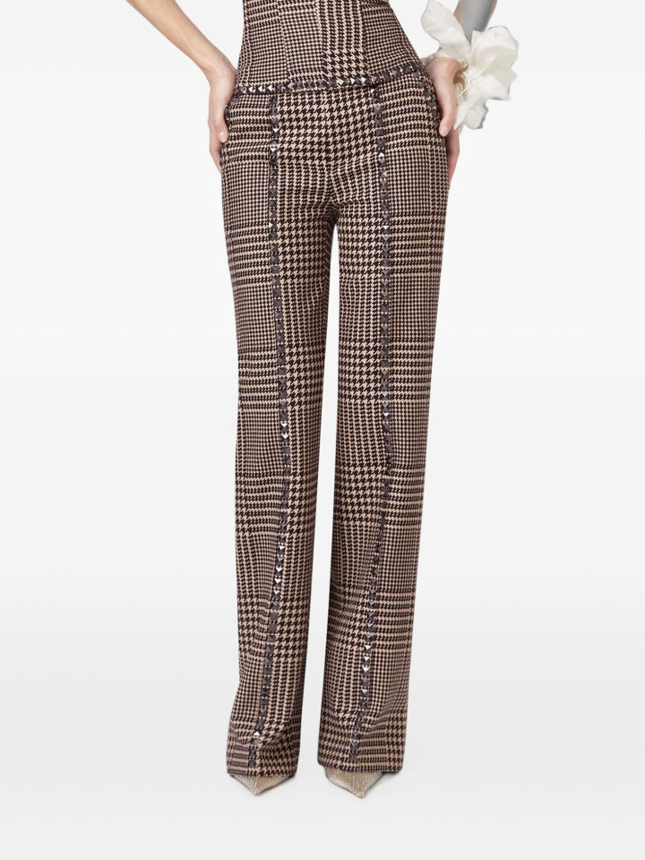 Pantaloni con motivo pied-de-poule 