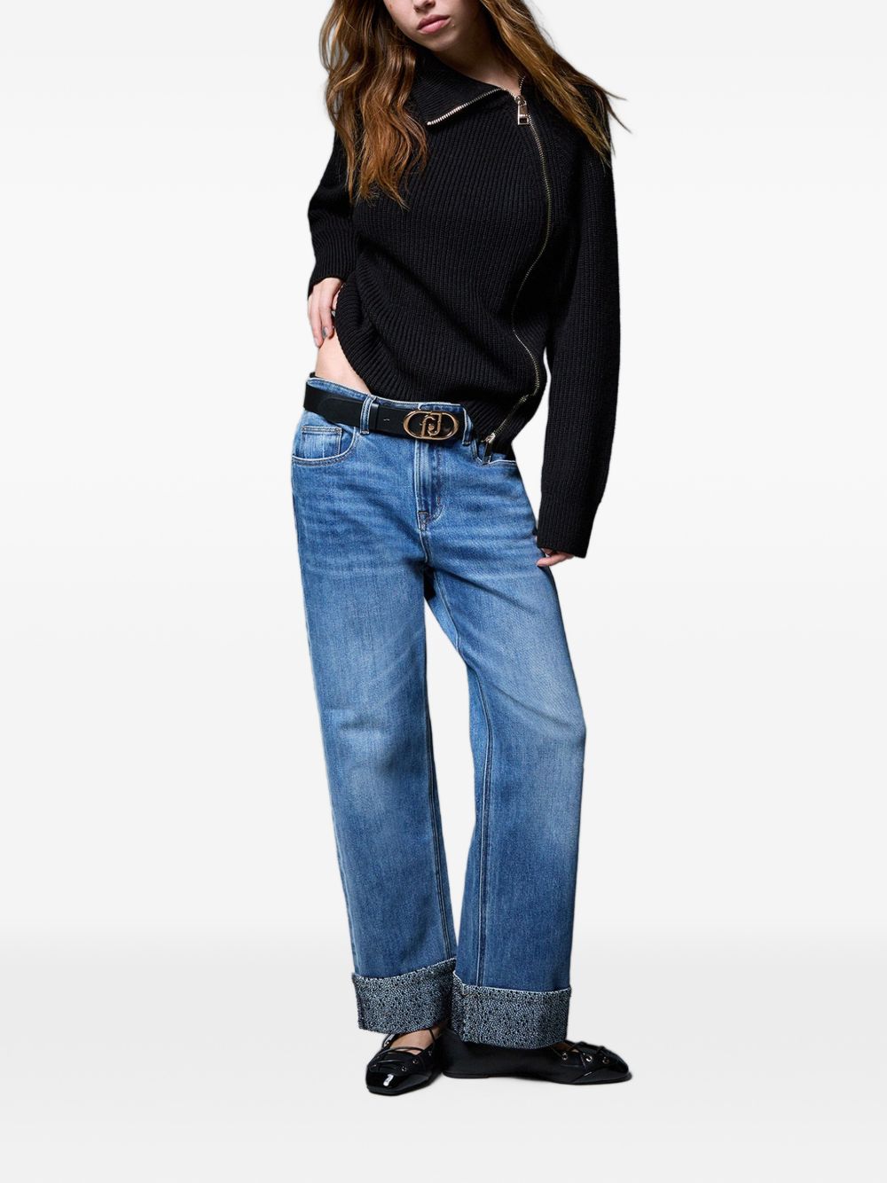 Jeans a gamba dritta con micro strass di liu jo. 
