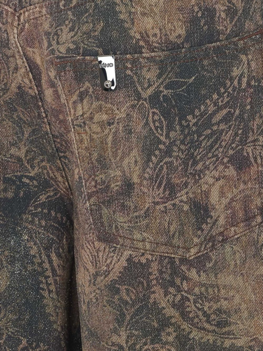 Pantaloni boyfriend con stampa glitterata di liu jo. 