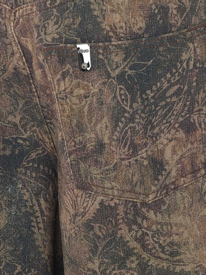 Pantaloni boyfriend con stampa glitterata di liu jo. 