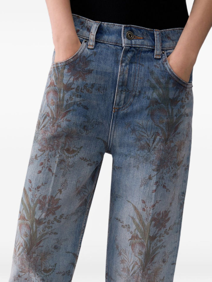 Jeans a vita alta con stampa di liu jo. 