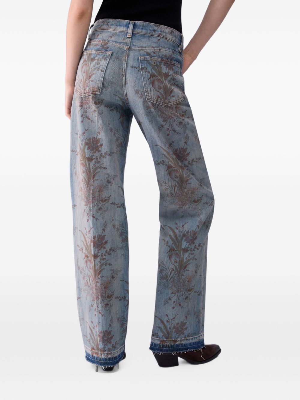 Jeans a vita alta con stampa di liu jo. 