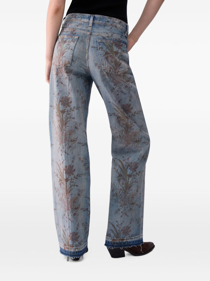 Jeans a vita alta con stampa di liu jo. 