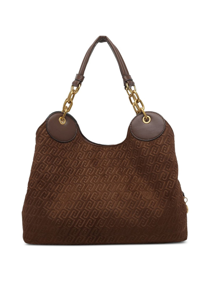 Borsa tote a catena con monogramma in rilievo 