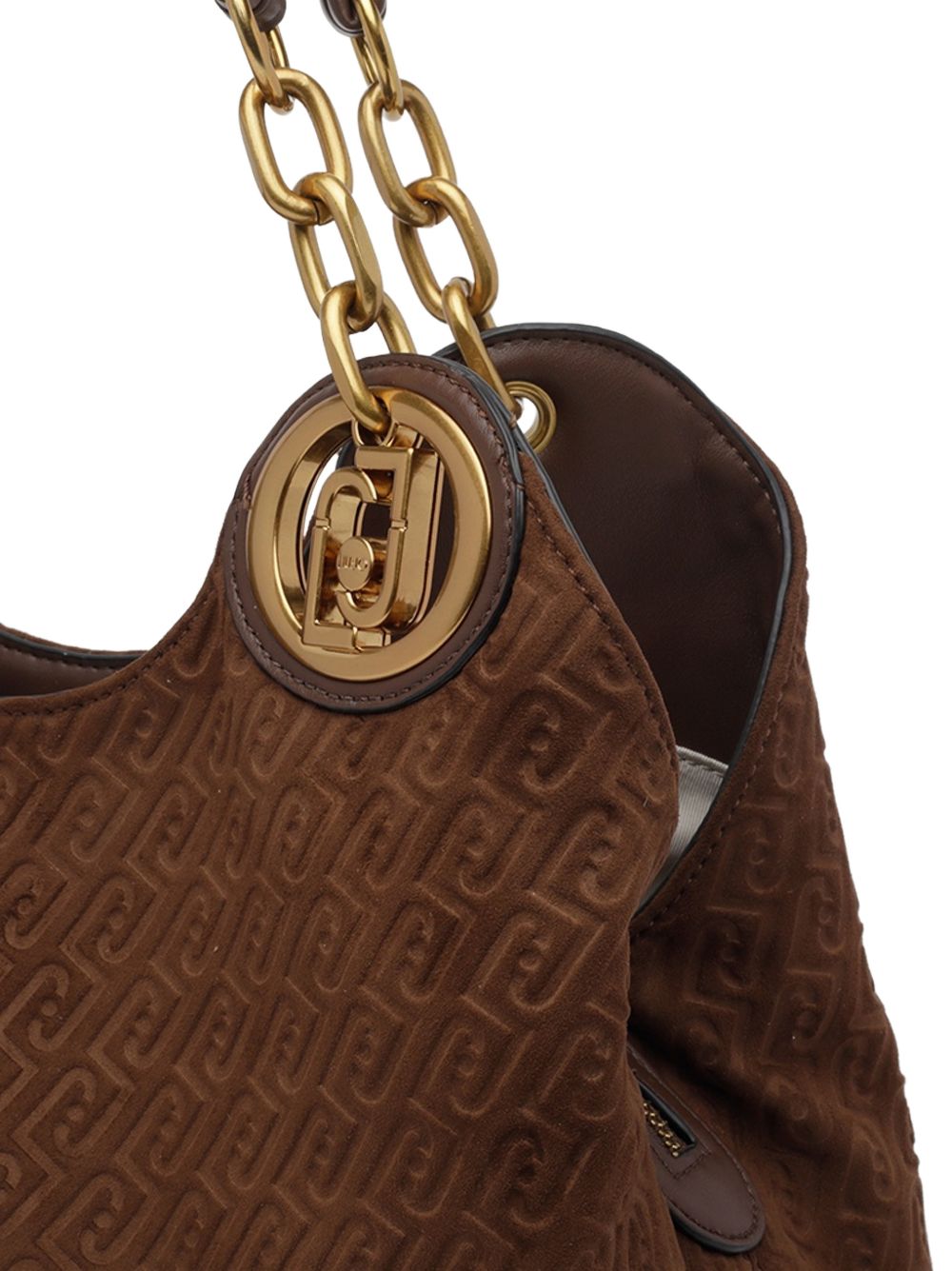 Borsa tote a catena con monogramma in rilievo 