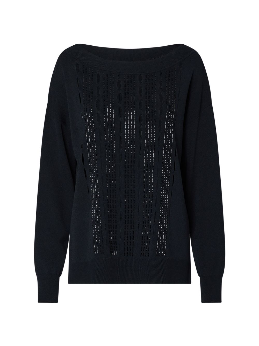 Maglione con ritagli ricamati 