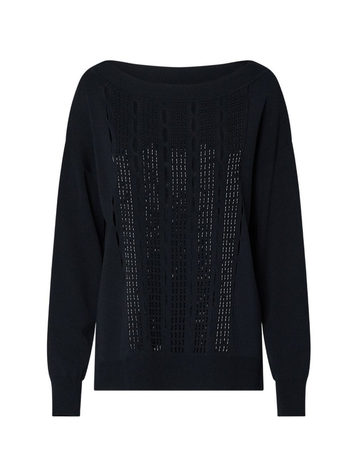 Maglione con ritagli ricamati 
