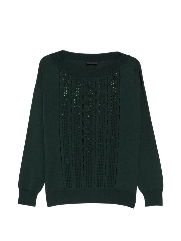 Maglione con ritagli ricamati 