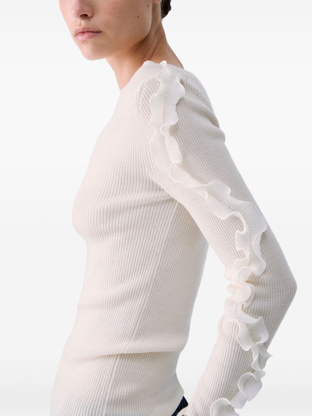 MAGLIONE TRAFORATO CON VOLANT DI LIU JO 