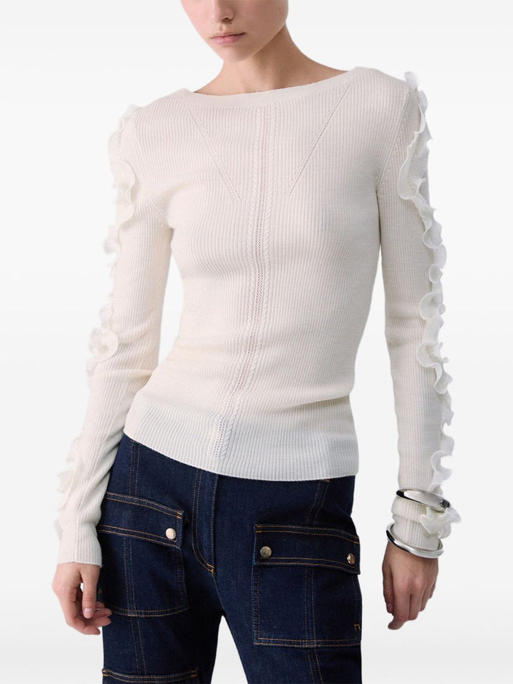 MAGLIONE TRAFORATO CON VOLANT DI LIU JO 