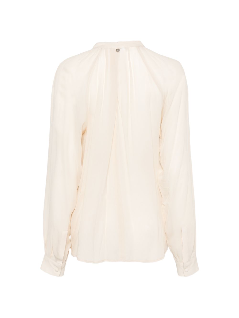 Camicia con inserti in pizzo e fiocco al collo 