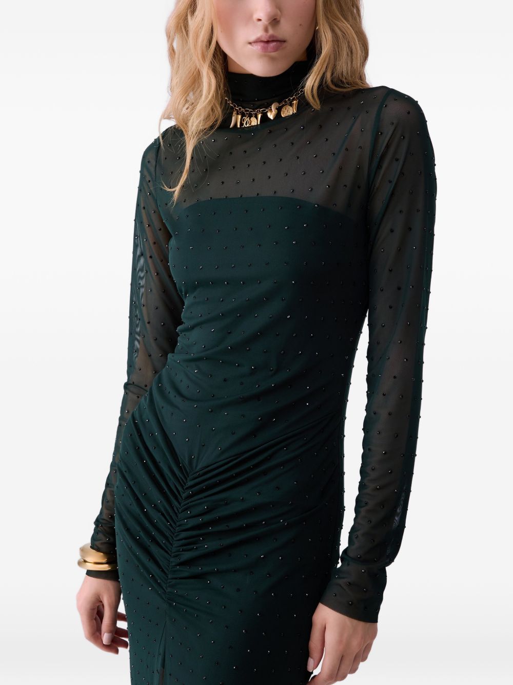 Abito lungo in tulle con strass bosco di Liu Jo 