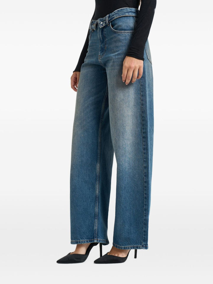 jeans a gamba larga con dettagli a zip di liu jo. 
