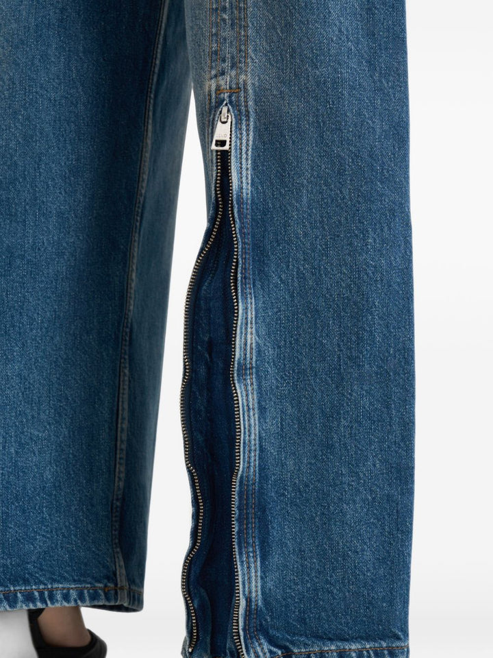 jeans a gamba larga con dettagli a zip di liu jo. 
