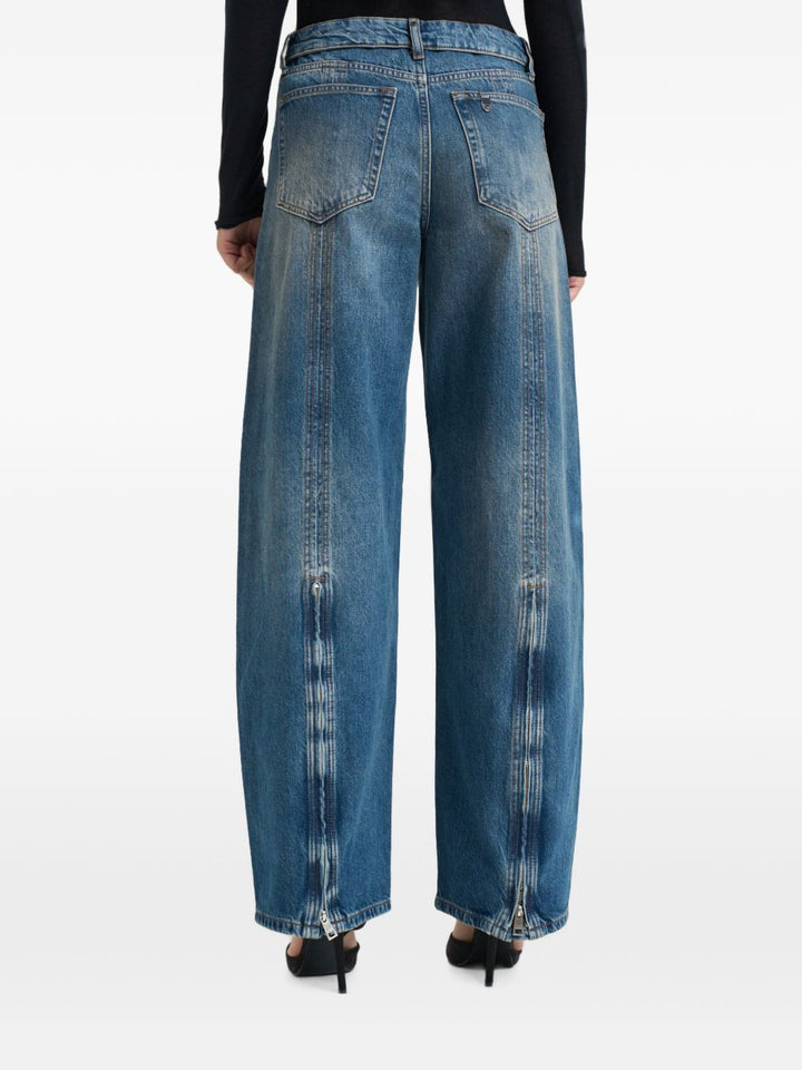 jeans a gamba larga con dettagli a zip di liu jo. 