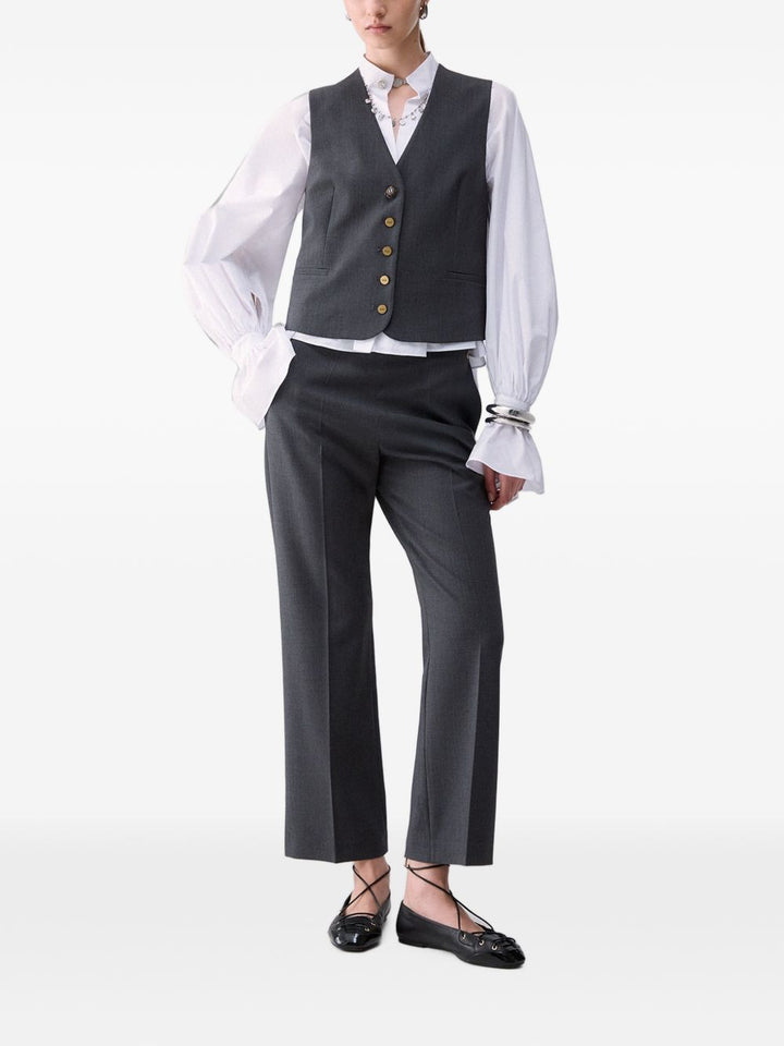 Pantaloni a zampa di flanella 