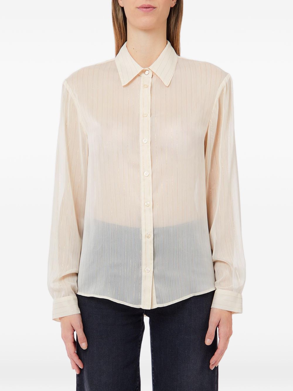 Camicia a righe sottili con bottoni 