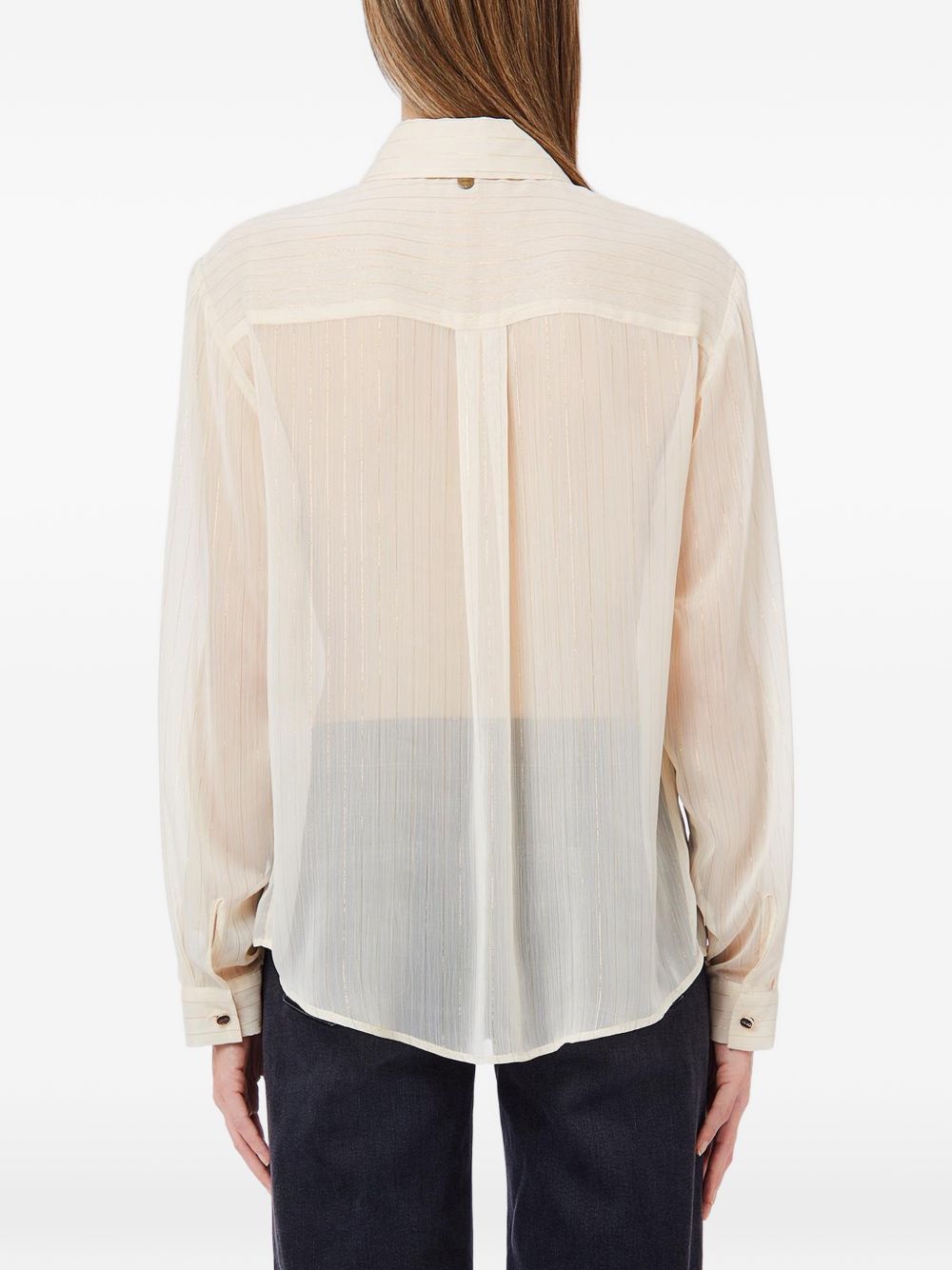 Camicia a righe sottili con bottoni 