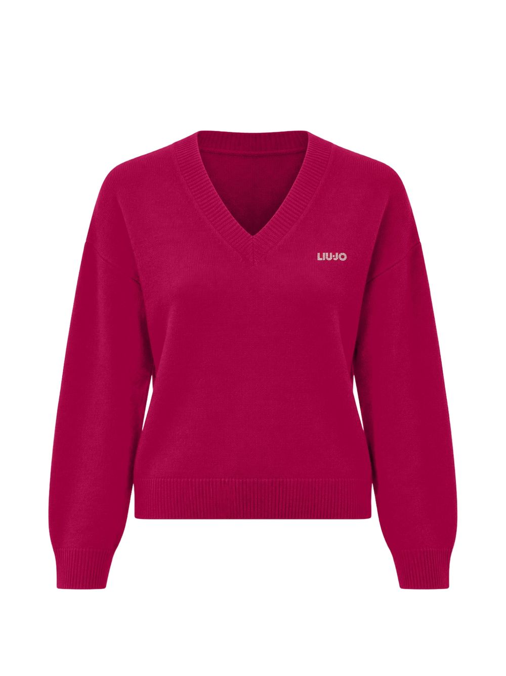 Maglione con scollo a V e logo in evidenza 