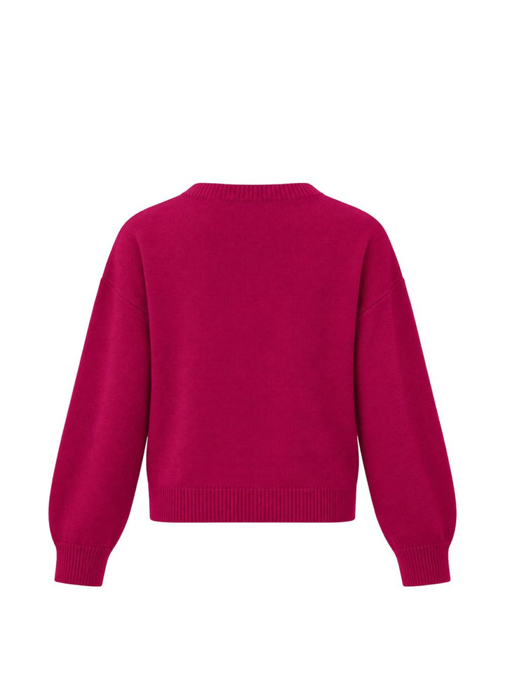Maglione con scollo a V e logo in evidenza 