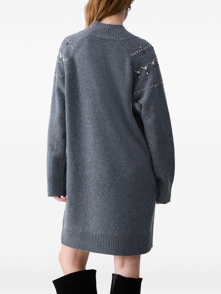 Abito in maglia con ricami gioiello 