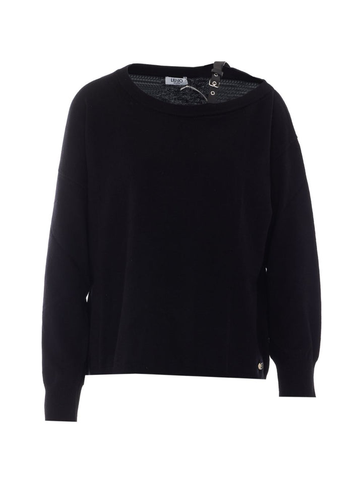 <BR/>Maglione lavorato a maglia con dettagli a spalline<BR/><BR/> 
