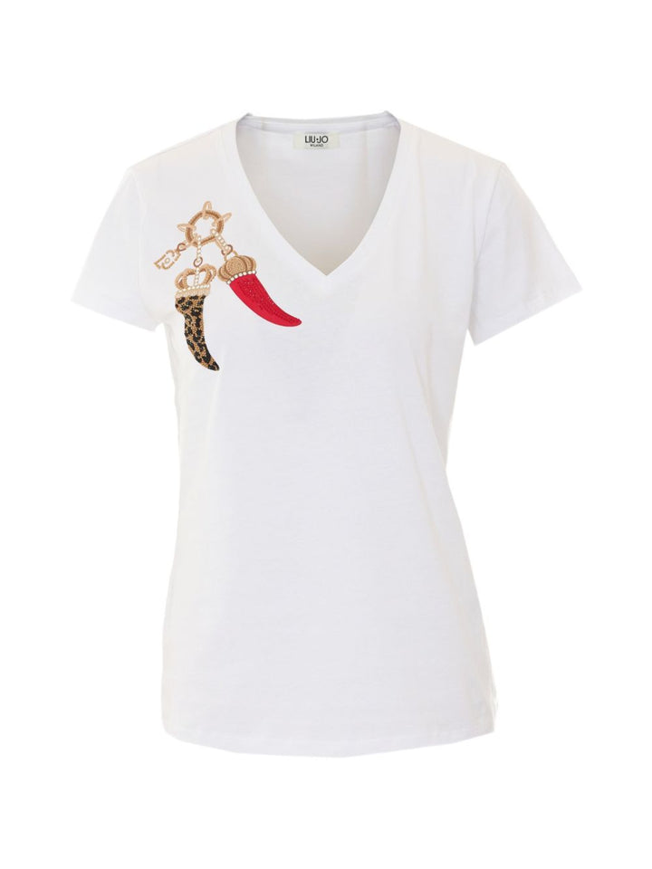 T-shirt con scollo a V 