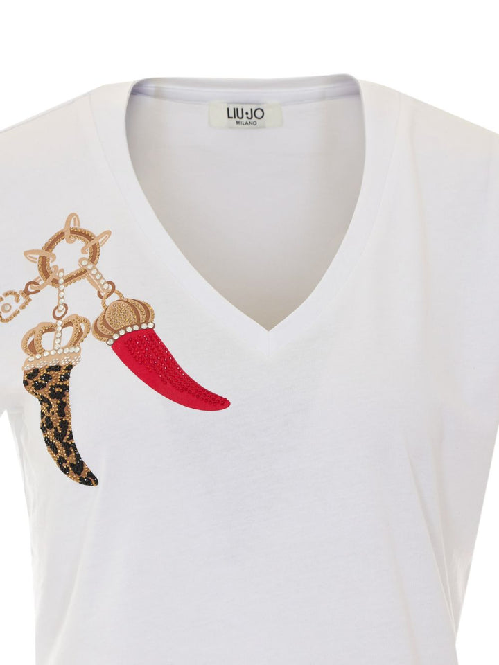 T-shirt con scollo a V 