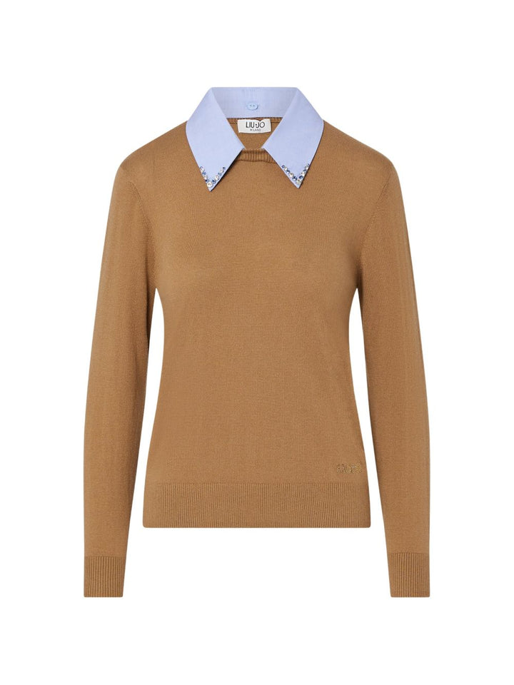 Maglione con colletto decorato 