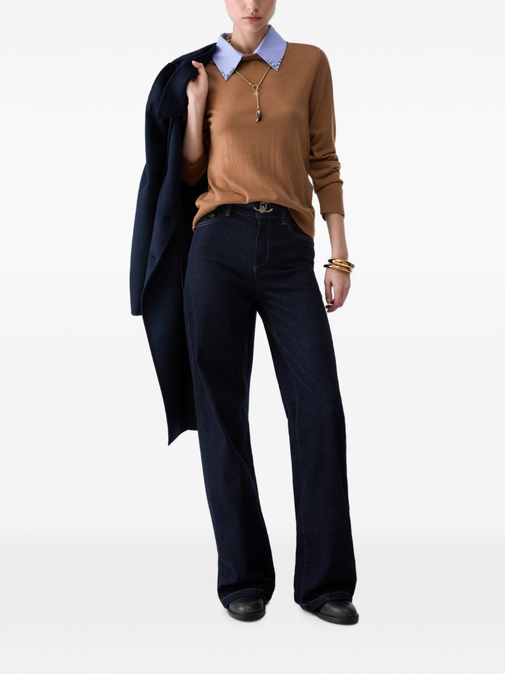 Maglione con colletto decorato 