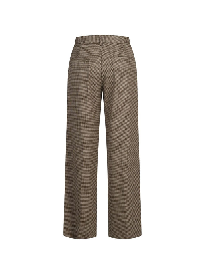 Pantaloni in pied-de-poule con pieghe 