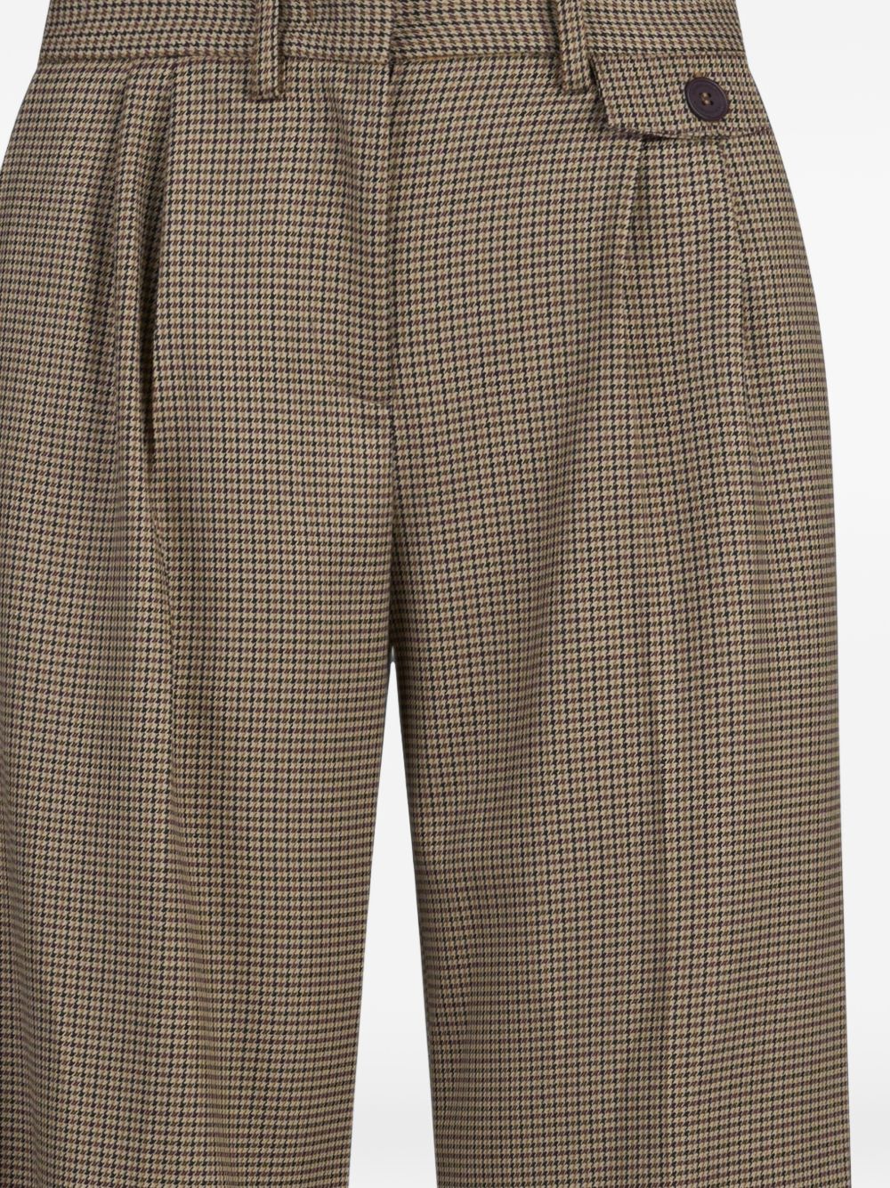 Pantaloni in pied-de-poule con pieghe 