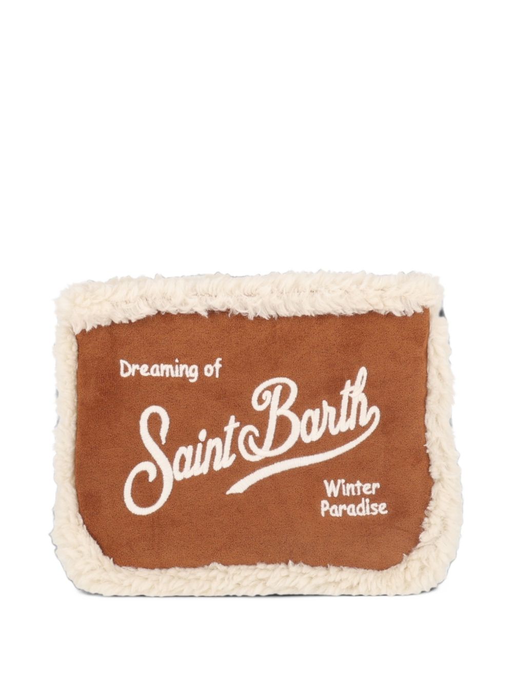 Clutch Aline con bordo in shearling 