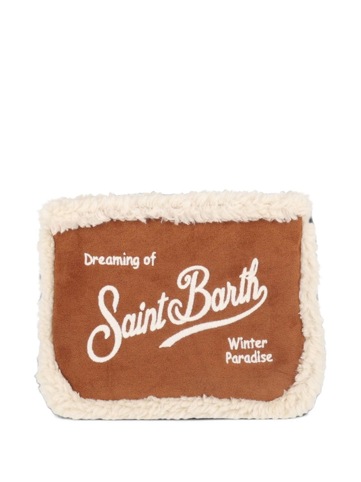 Clutch Aline con bordo in shearling 