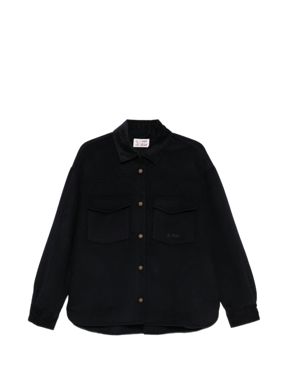 Giacca camicia con collo a coste 