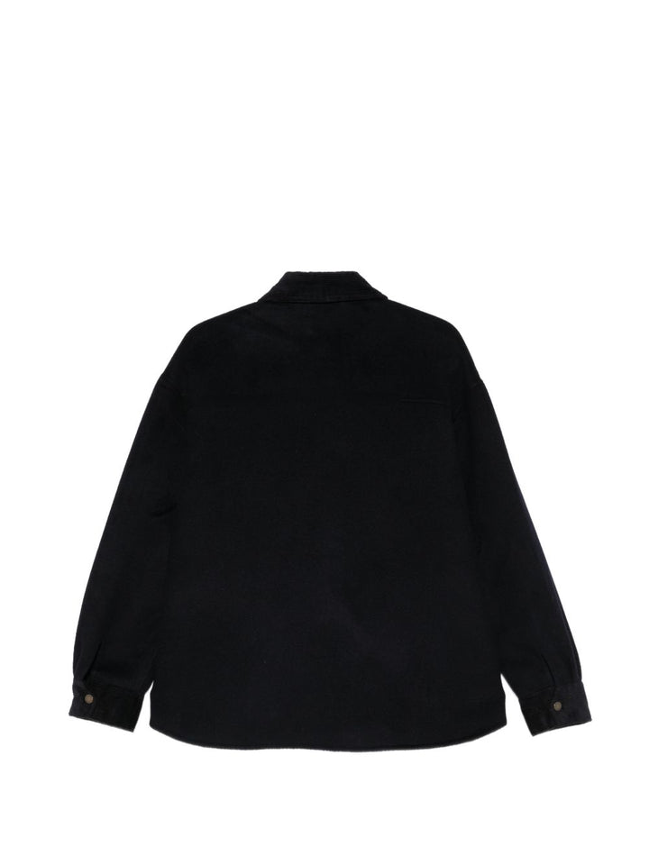 Giacca camicia con collo a coste 