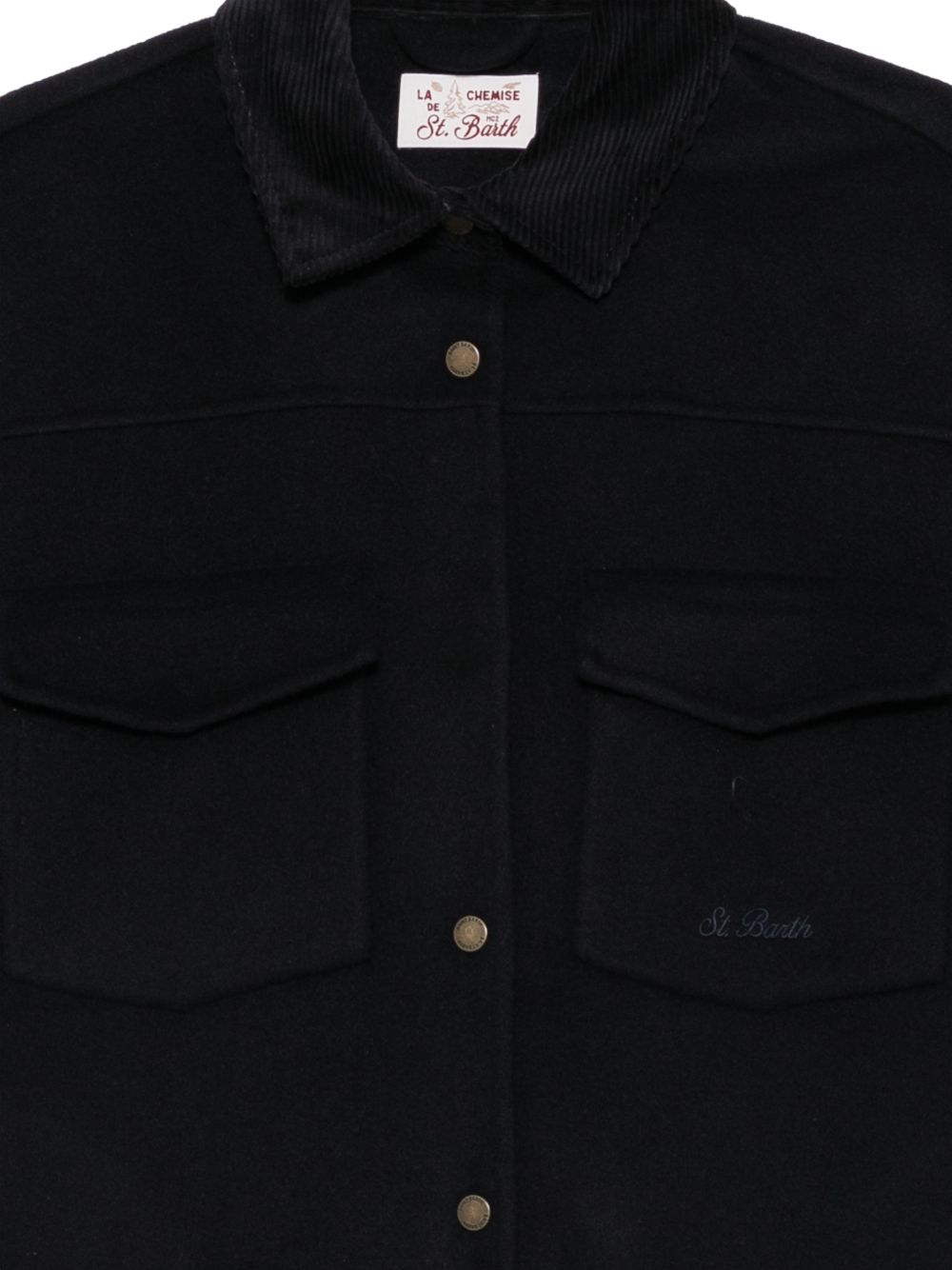 Giacca camicia con collo a coste 