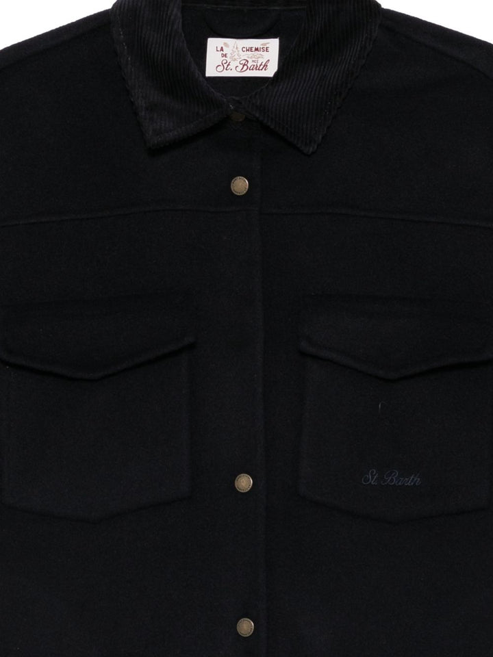 Giacca camicia con collo a coste 