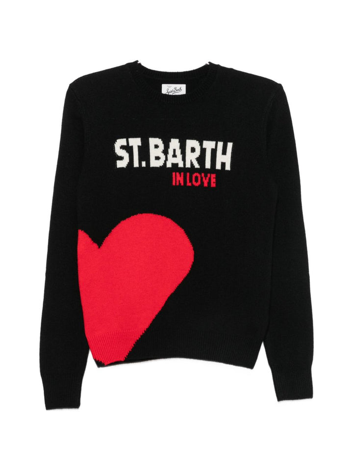 Maglione con intarsio a cuore 