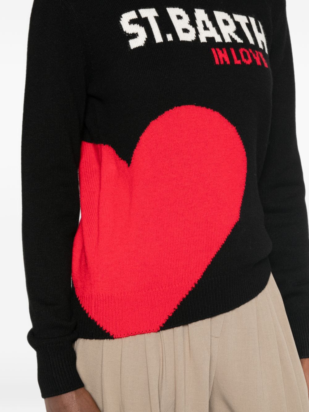 Maglione con intarsio a cuore 