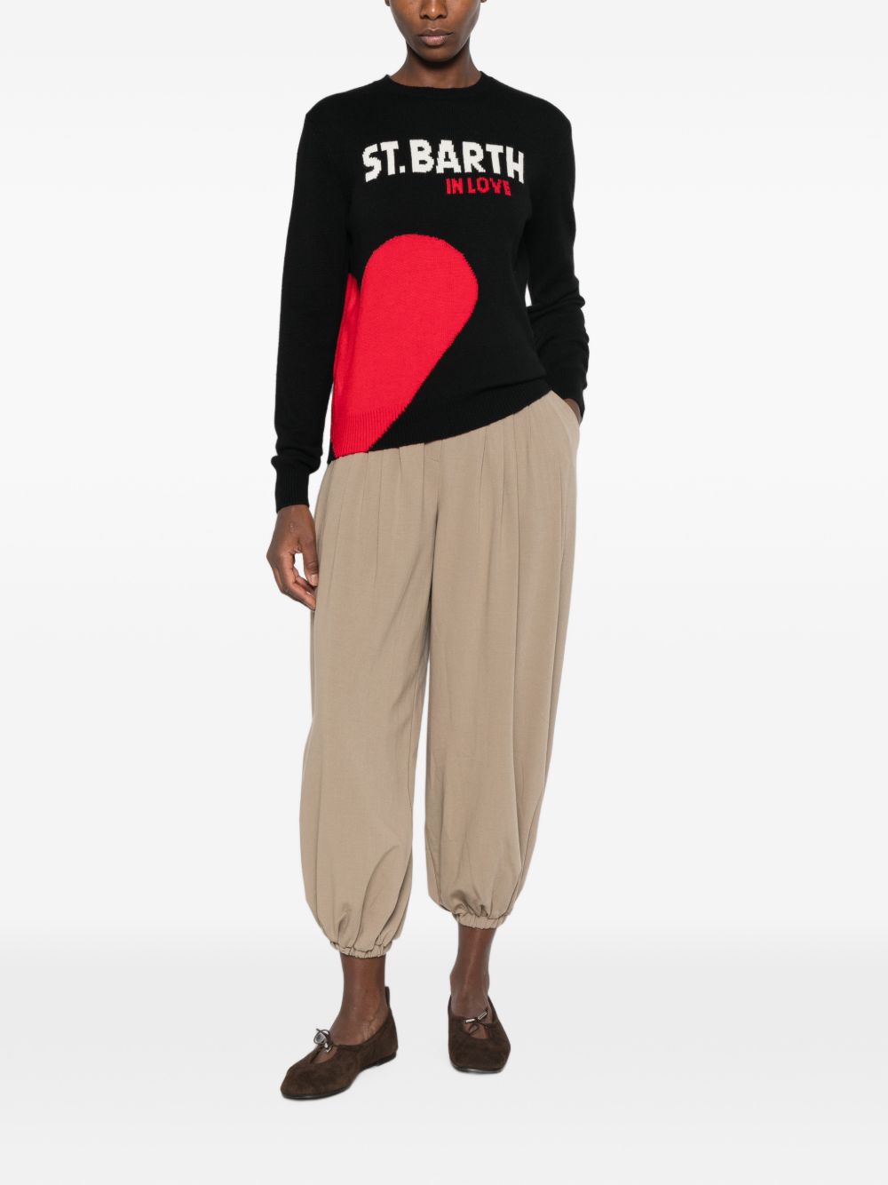 Maglione con intarsio a cuore 
