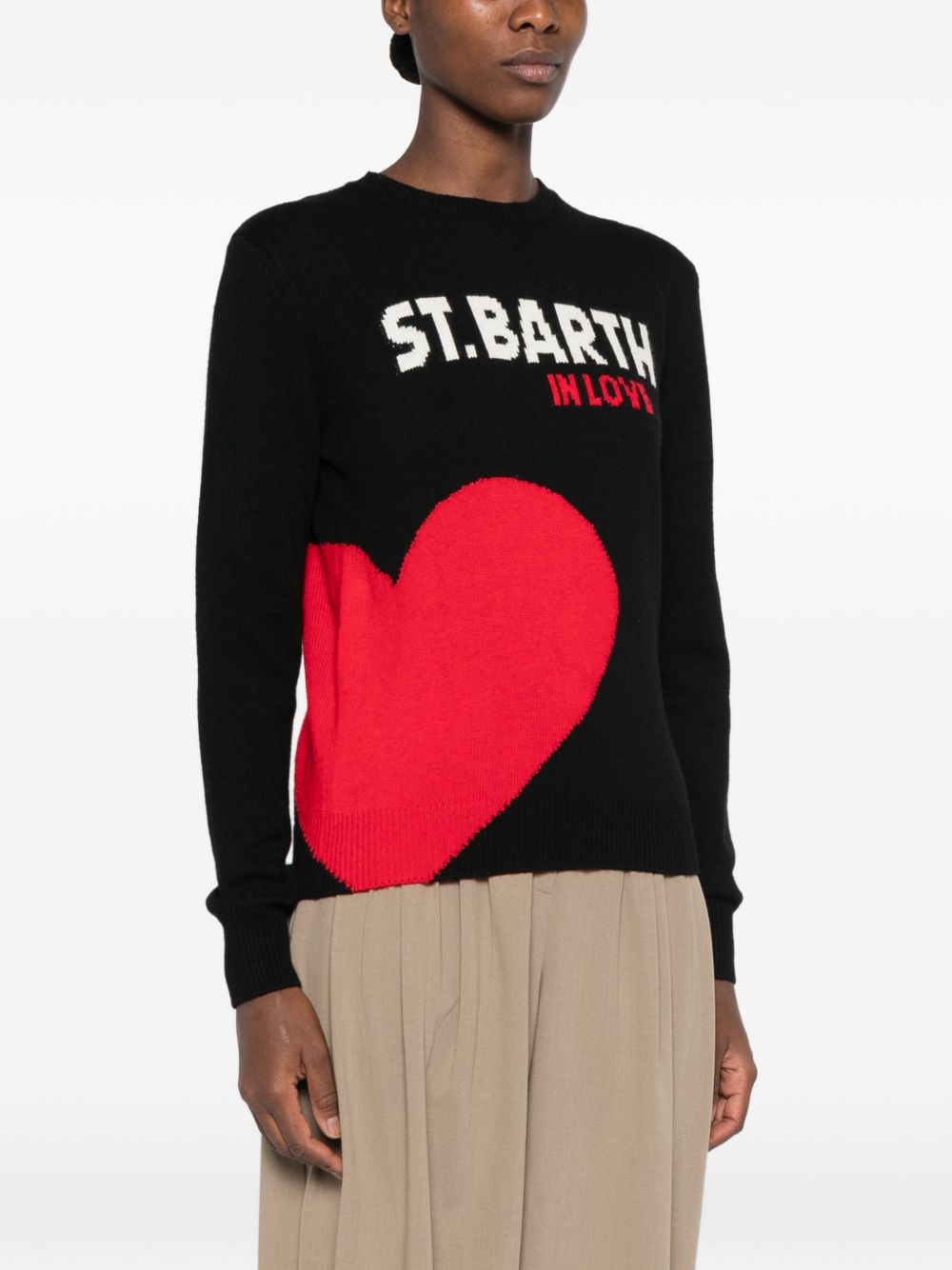 Maglione con intarsio a cuore 