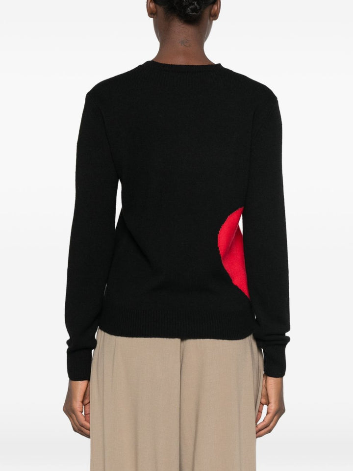 Maglione con intarsio a cuore 