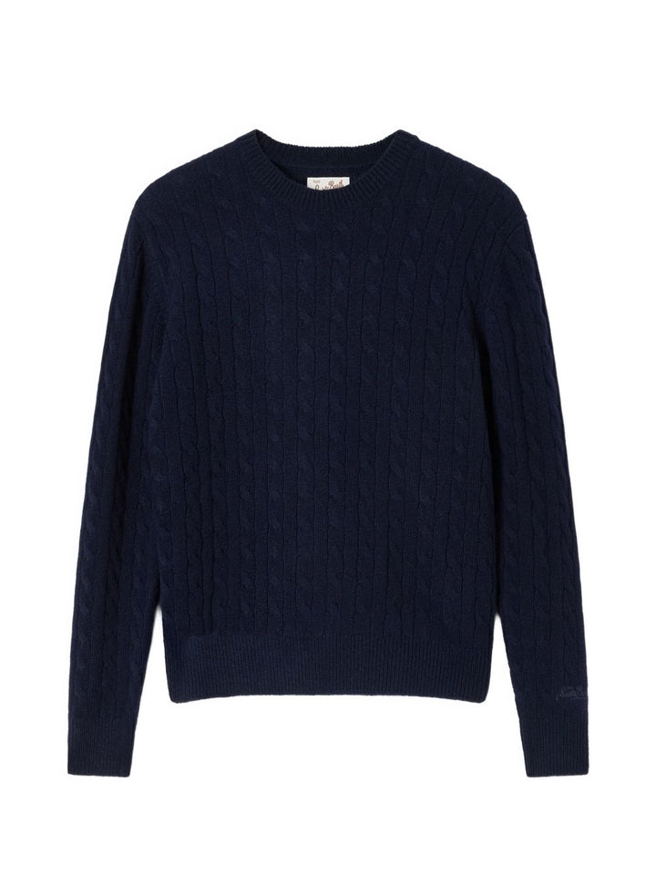Maglione con lavorazione intrecciata 