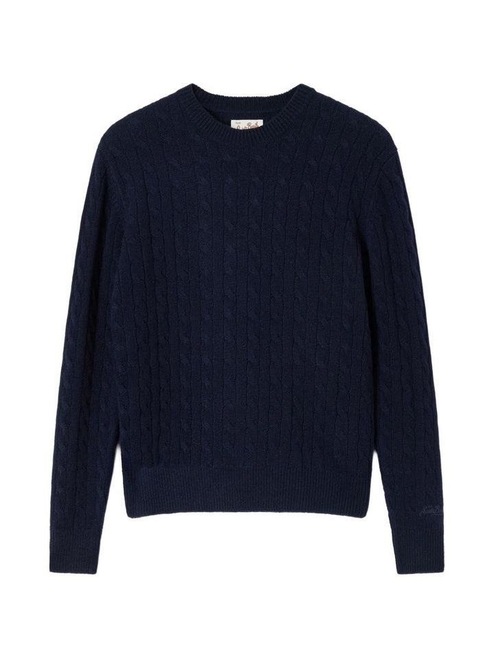 Maglione con lavorazione intrecciata 
