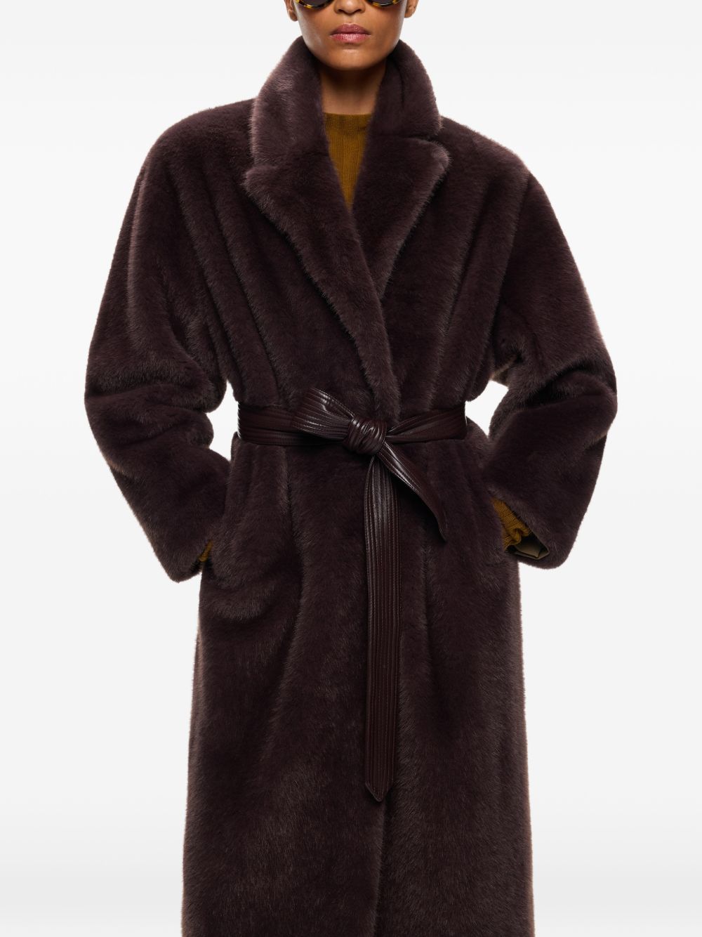 Cappotto lungo in ecopelliccia 
